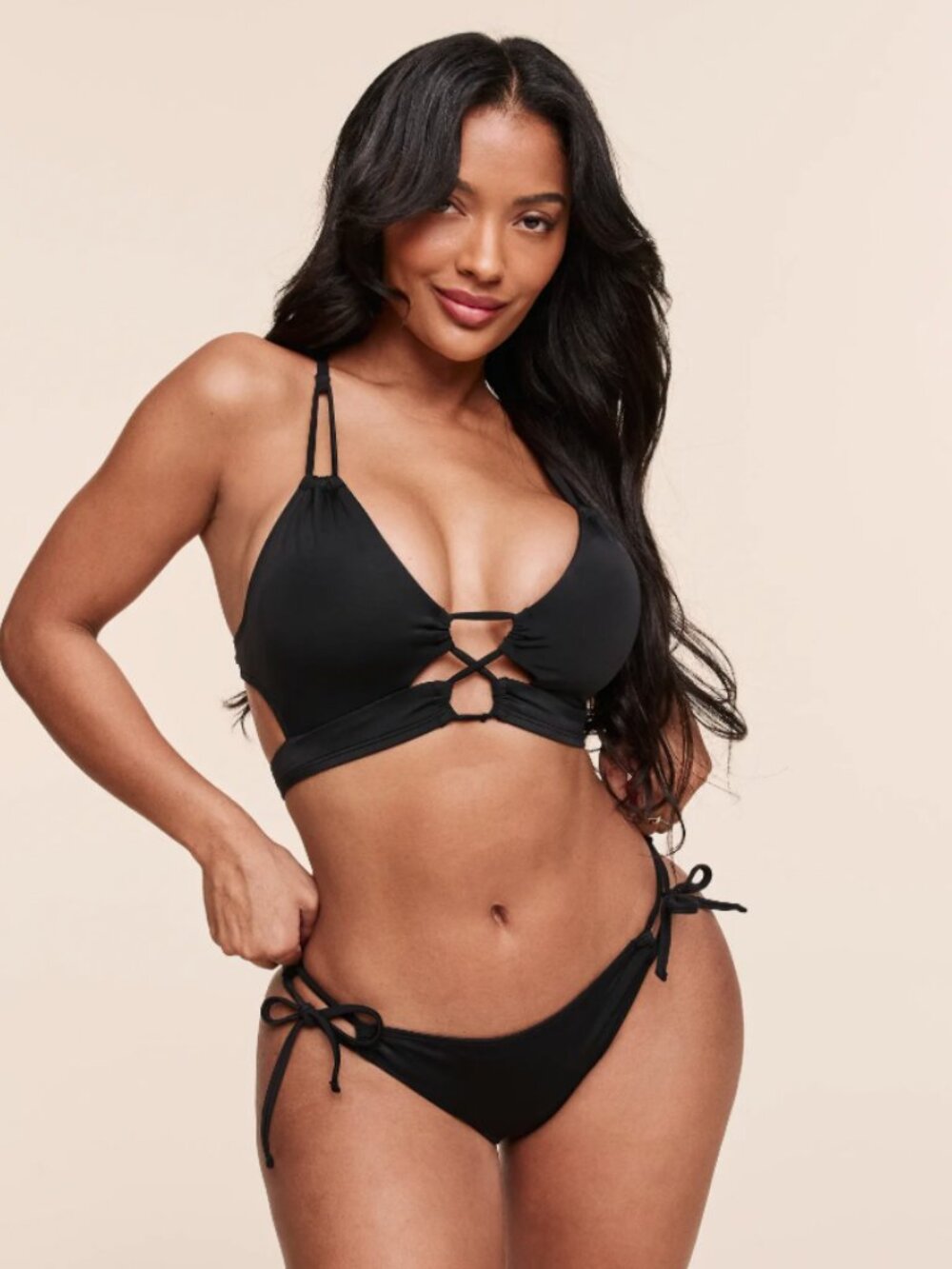 Adore Me Women's Tatiana Bikini Set, Black, size S/S NWT